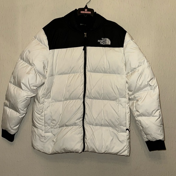 The North Face Mens Nordic Puffer Jacket 700 Down White/Black New